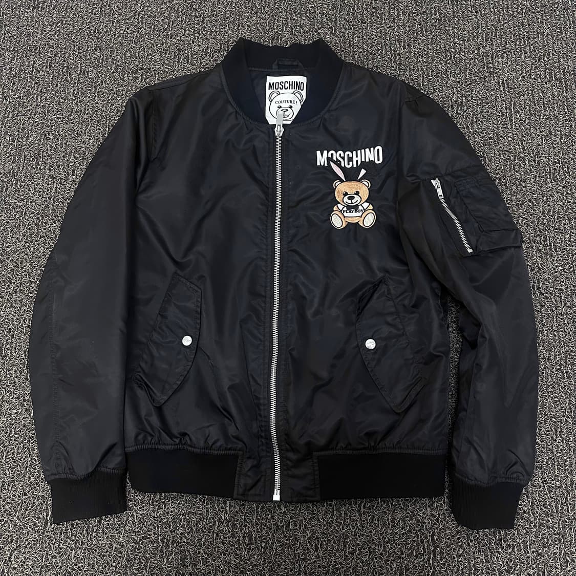MOSCHINO 모스키노 봄버 항공점퍼 자켓 블랙 상품이미지1