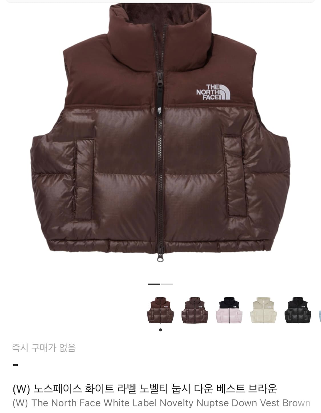노스페이스 화이트 라벨 노벨티 눕시 다운 베스트 브라운(W) 상품이미지1