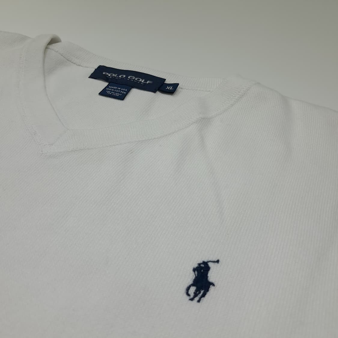 CL058 XL 폴로 골프 90s USA  퓨어 화이트 코튼 시그니처  상품이미지4