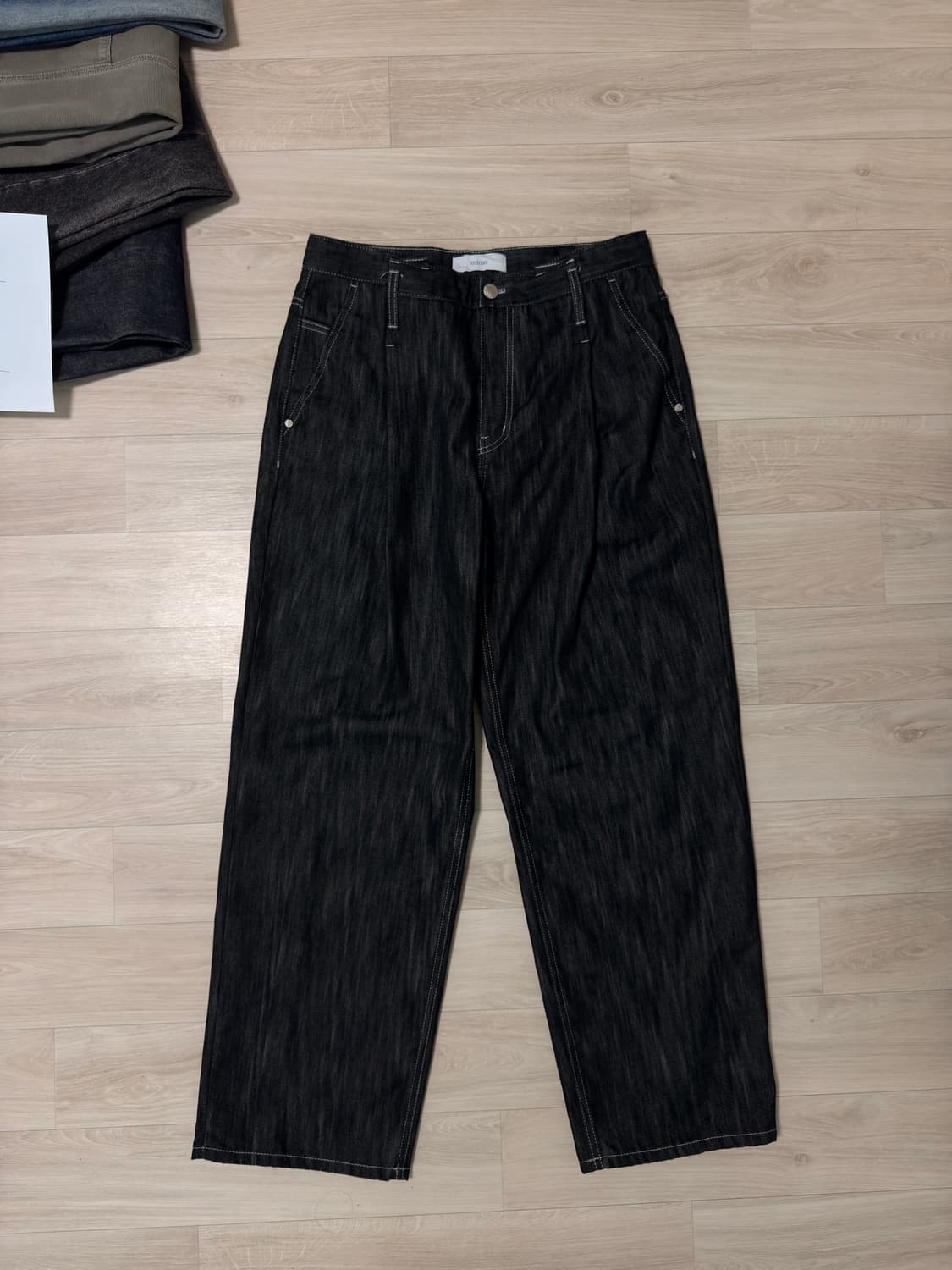 미나브/ 원턱 카운터 데님팬츠[레인블랙] / L 상품이미지2