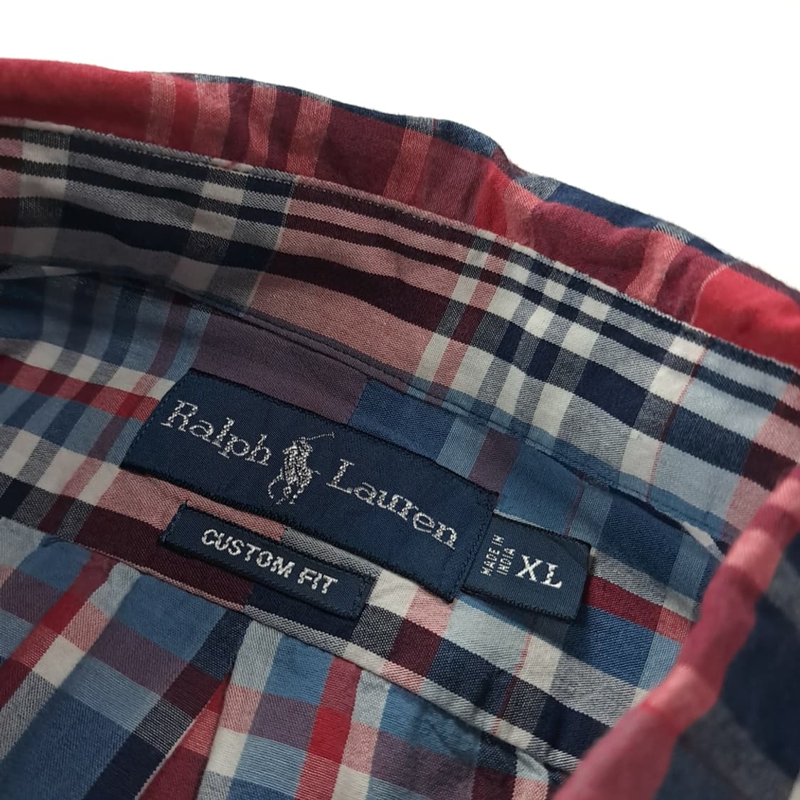 CK603 XL 폴로 버건디네이비 클래식 타탄체크 셔츠 남방 상품이미지3