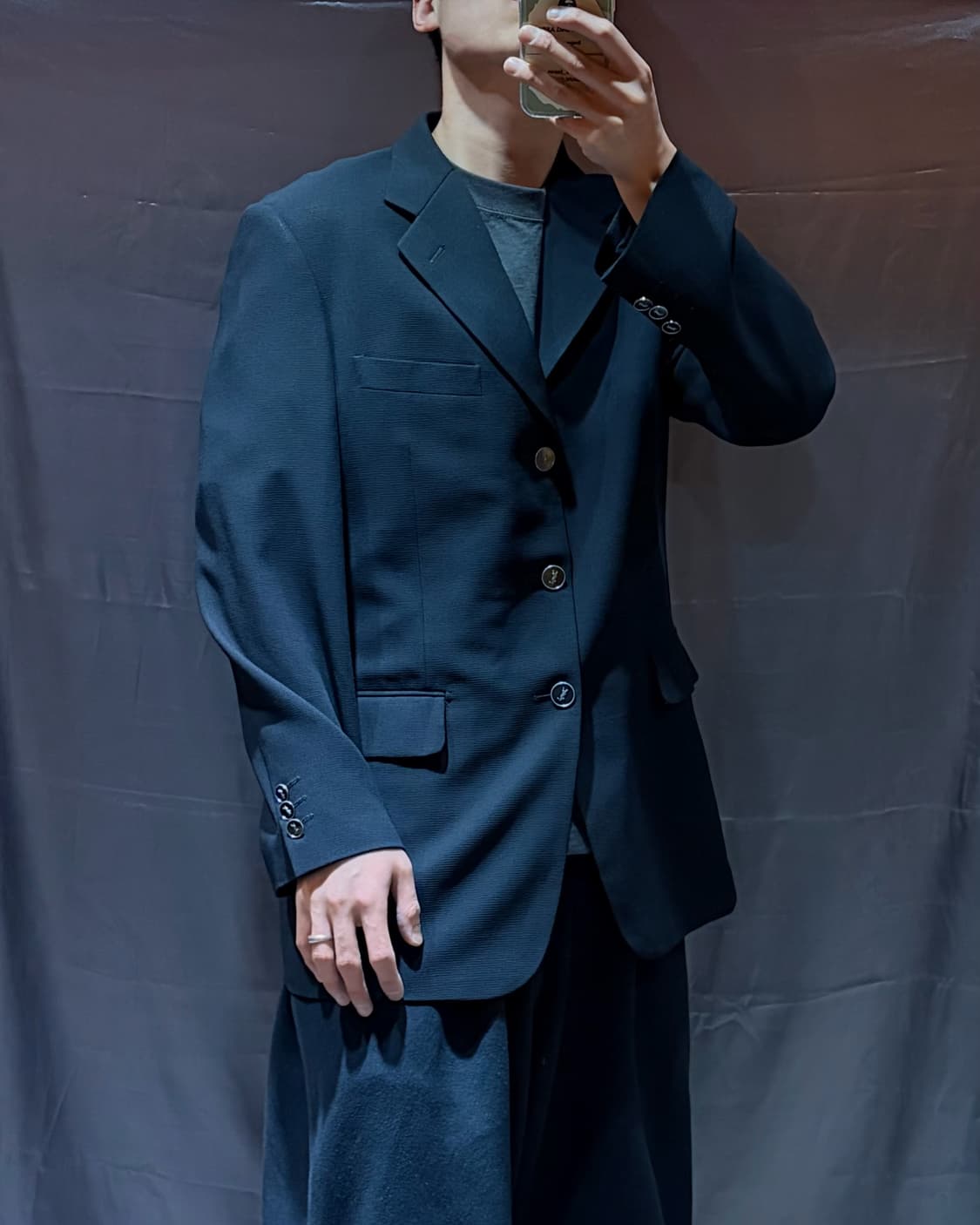 40L YSL 입생로랑 심볼로고 버튼 블랙 블레이저 상품이미지1