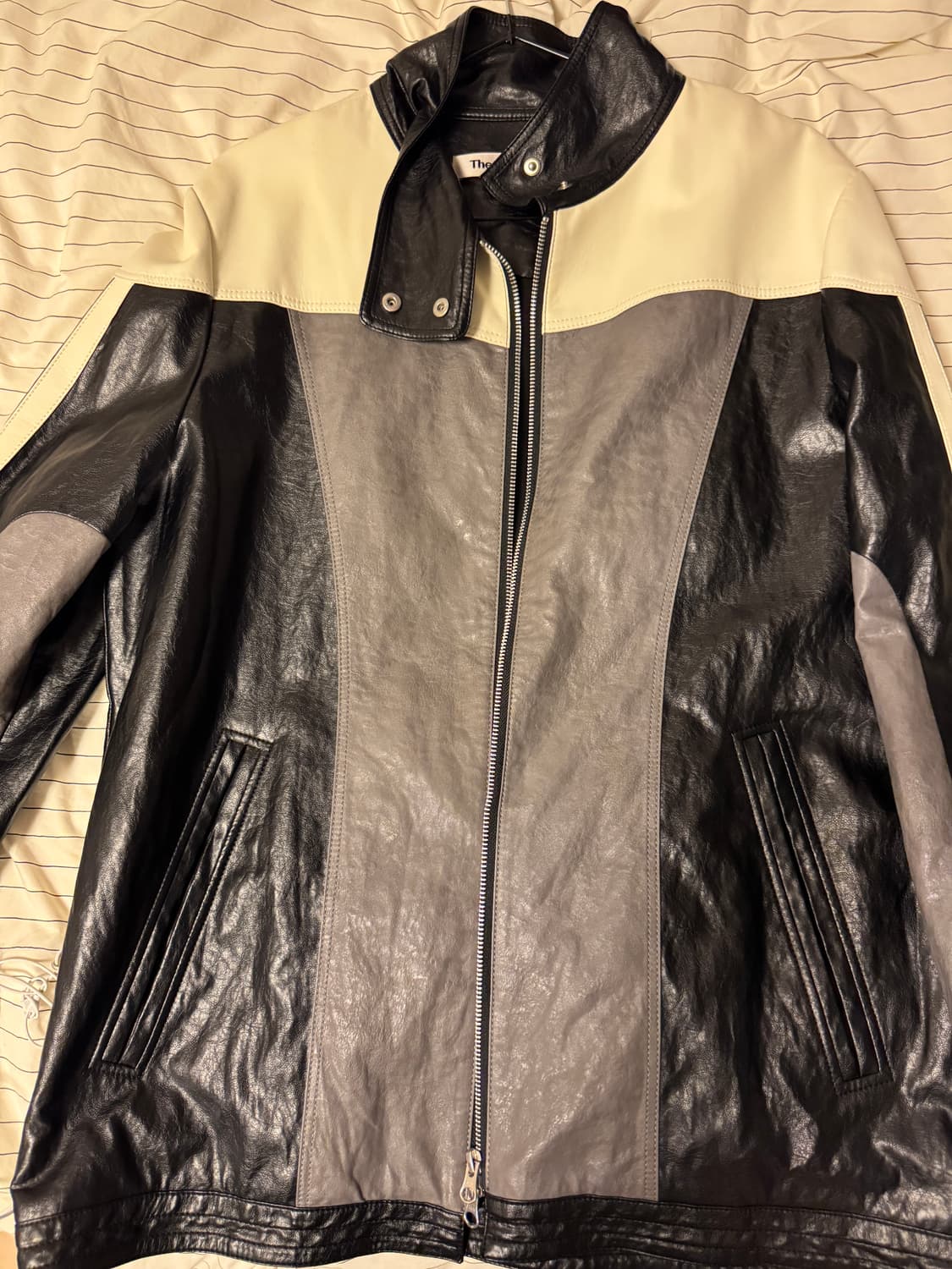 더오픈 프로덕트 PANELLED BIKER JACKET 상품이미지1