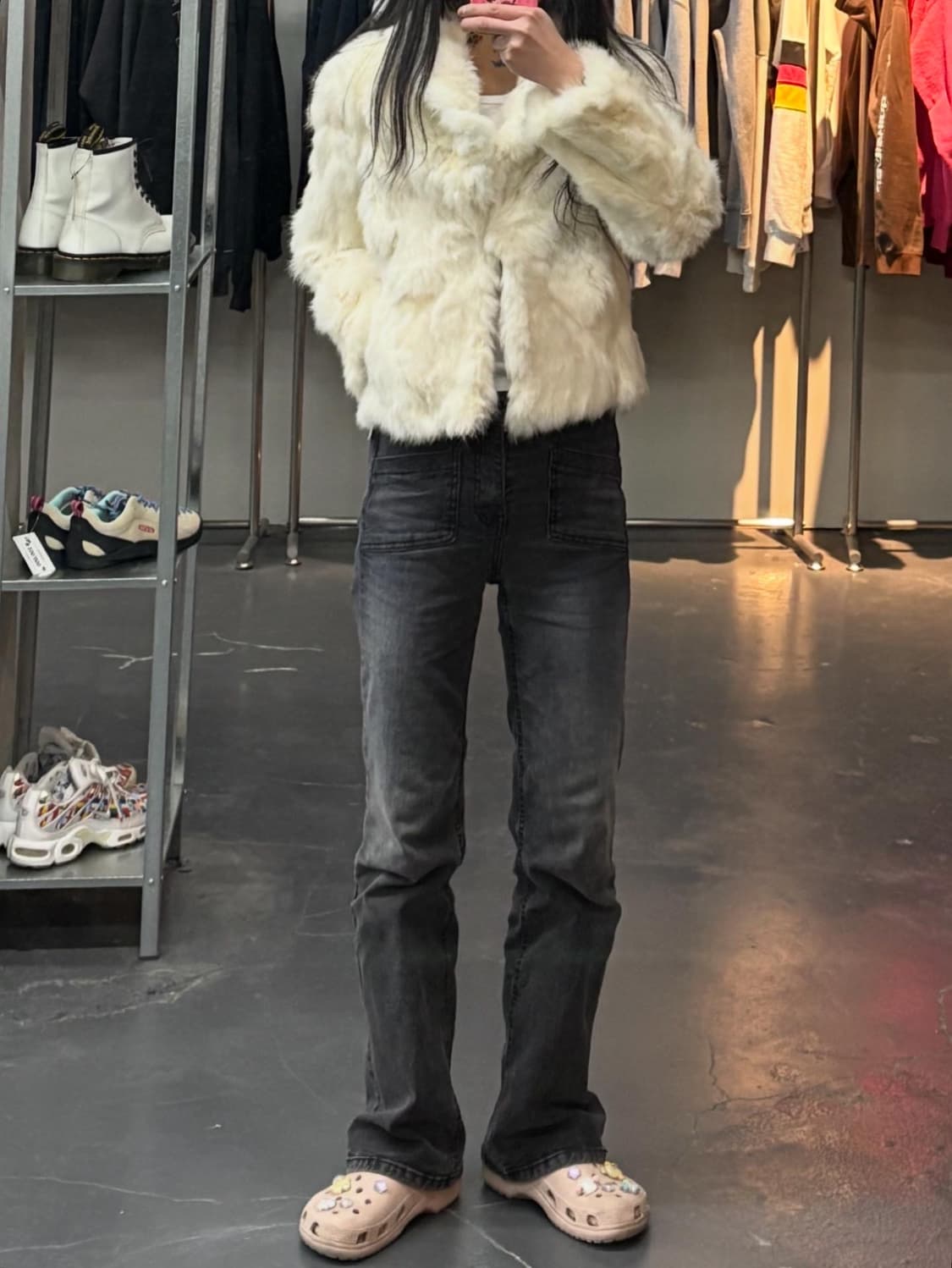 épuda 일본 빈티지 토끼 털 퍼 크롭 자켓 A3453 상품이미지1