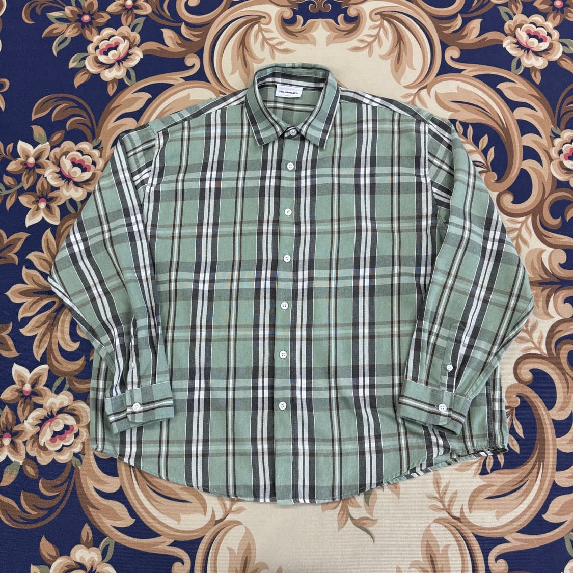 (L)필루미네이트 FILLUMINATE 체크셔츠(그린) 상품이미지1