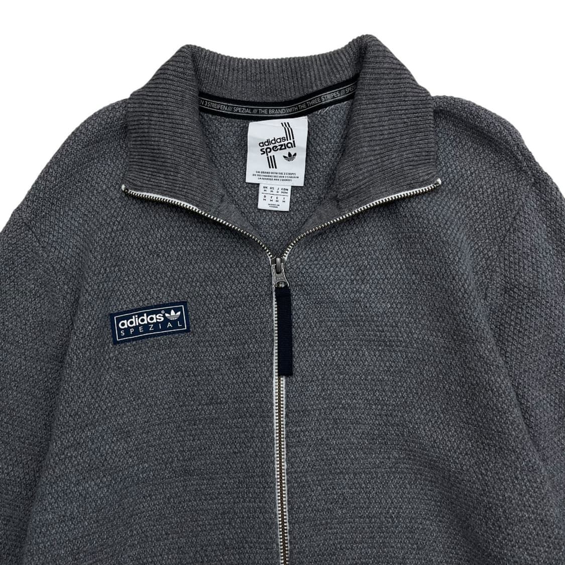 아디다스 패치로고 그레이 와플 니트집업 M 상품이미지4