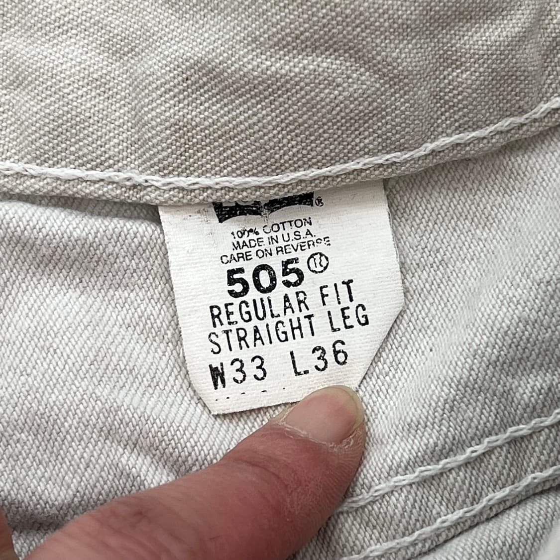 Usa리바이스 505 화이트 데님팬츠 r2417 상품이미지8