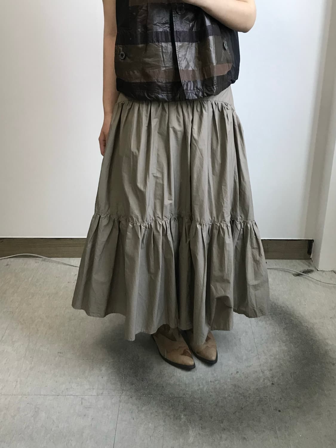 빈티지 캉캉 맥시 스커트 상품이미지1