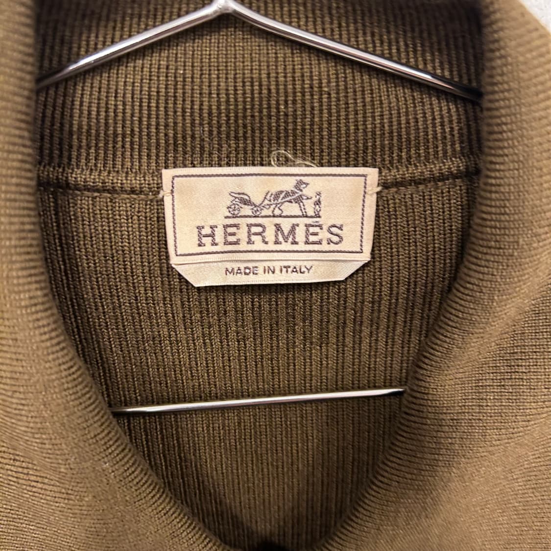 애르메스 울 카라 골지 니트집업 상품이미지3