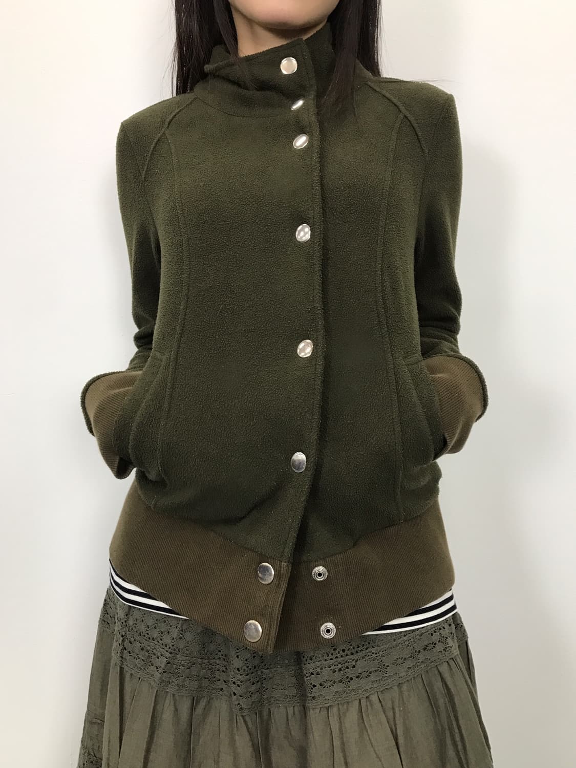 Jpn Khaki Fleece Stand Collar Jacket 상품이미지3