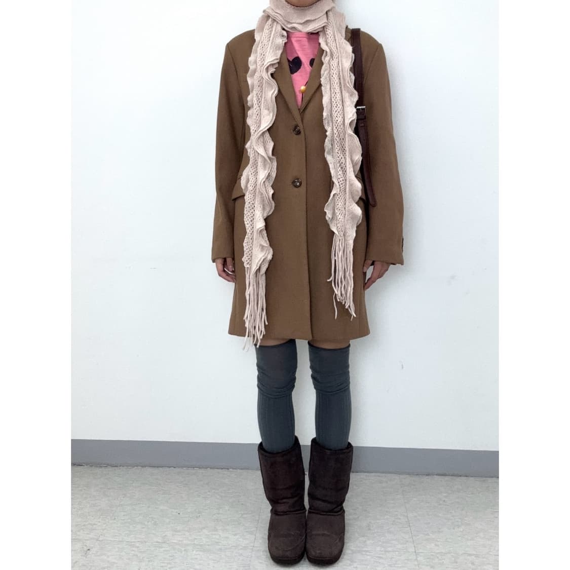 빈티지 브라운 울 코트 상품이미지4