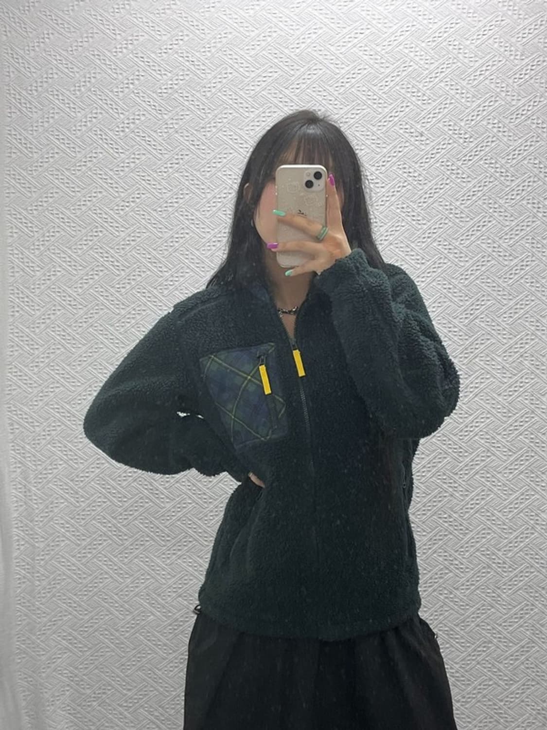 유니클로 JW앤더슨 빈티지 체크포켓 후리스 M C07294 상품이미지1