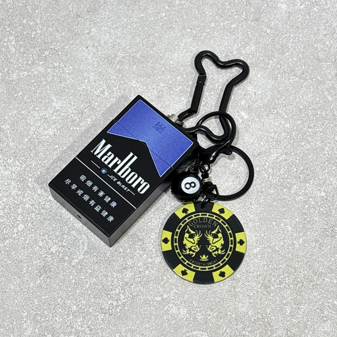Oribell 말보루 재떨이 스틸 케이스 겜블 칩 키링 열쇠고리 상품이미지1