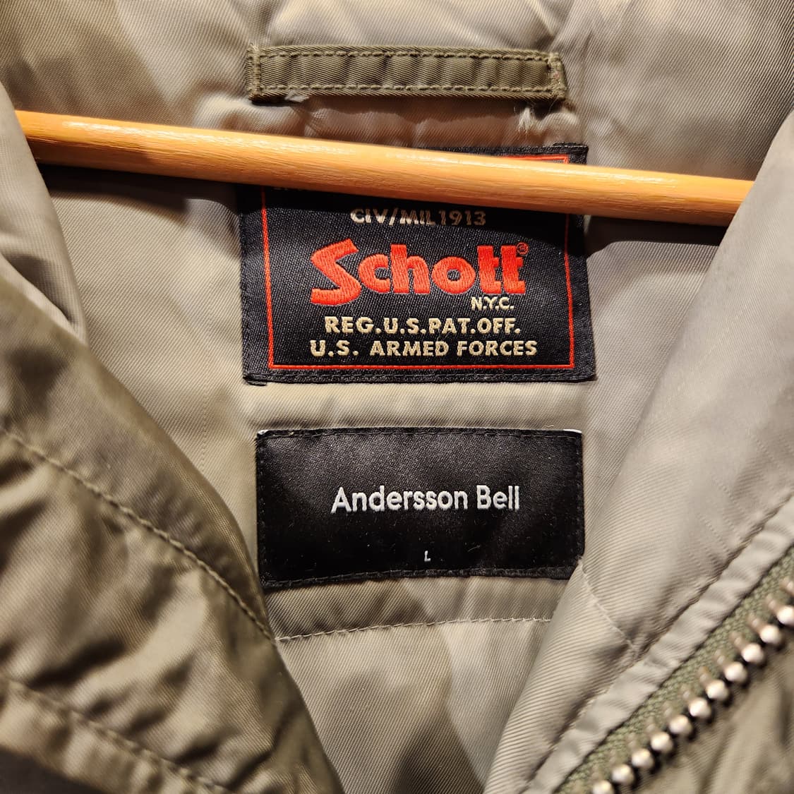 schott x 앤더슨벨 덕다운 N-3B 파카 L 105 패딩 쇼트 상품이미지3