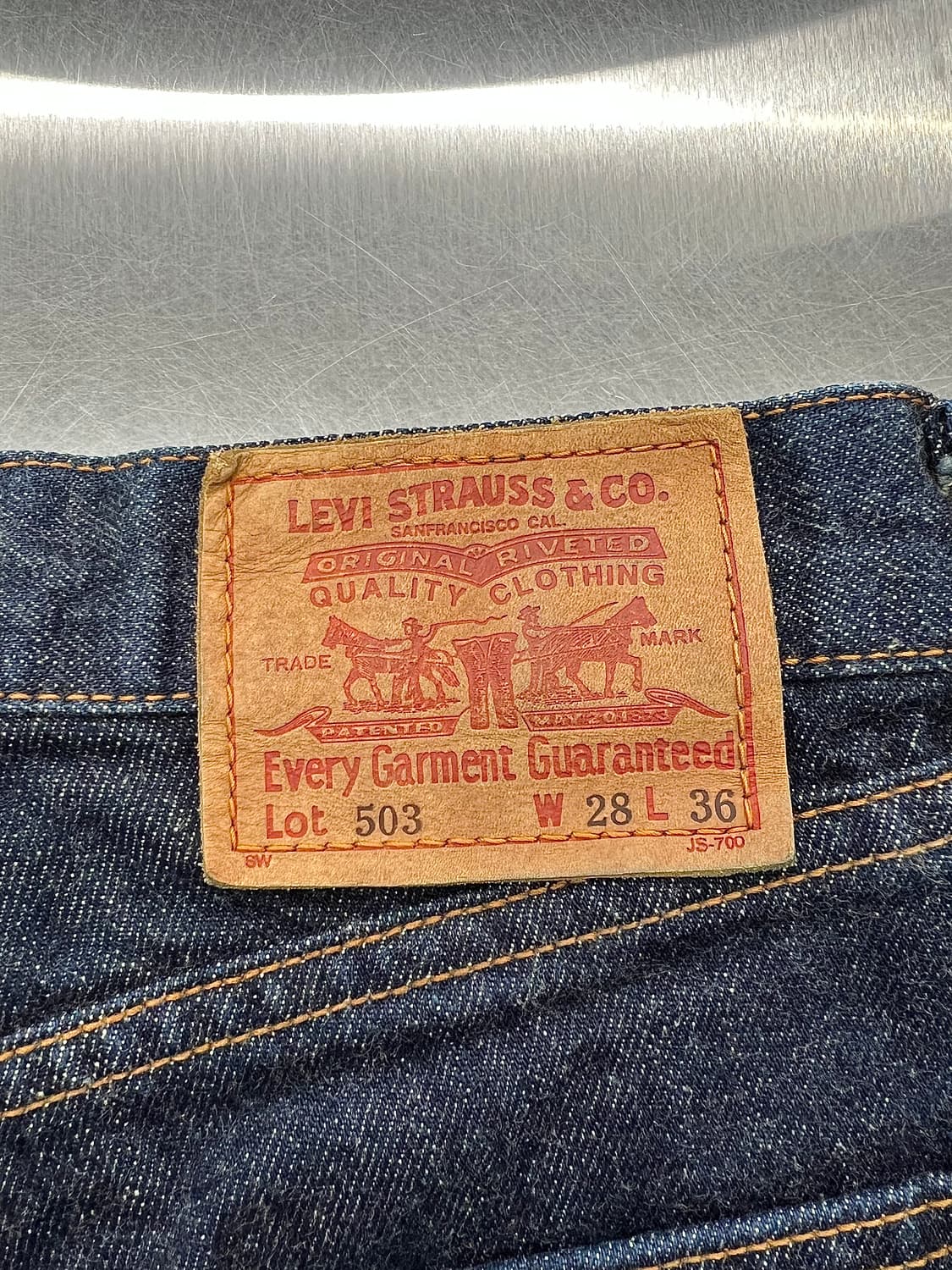 리바이스 503 클래식 레드 탭 인디고 데님 팬츠 상품이미지9