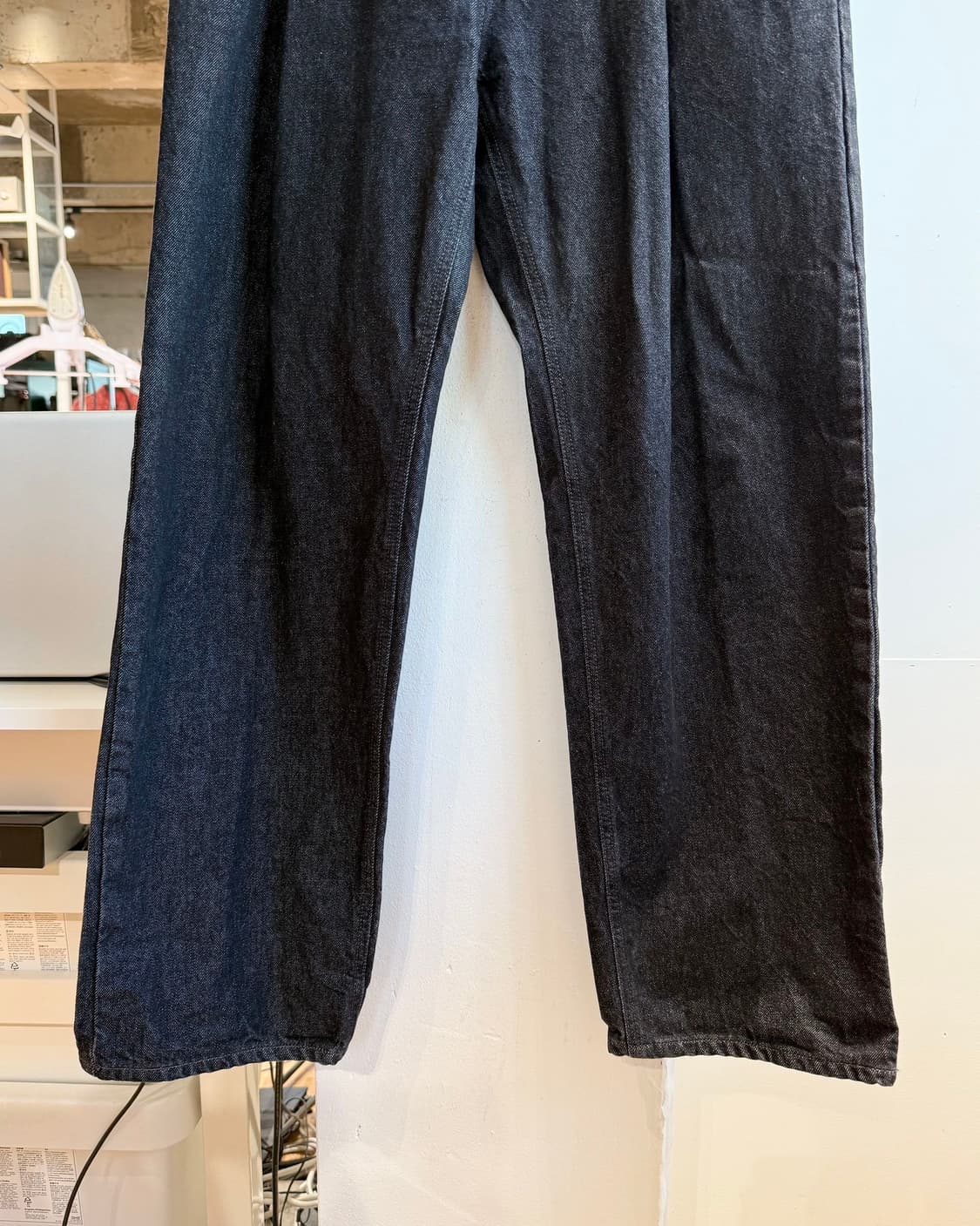 언어팩티드 블랙 데님 와이드 팬츠  상품이미지4