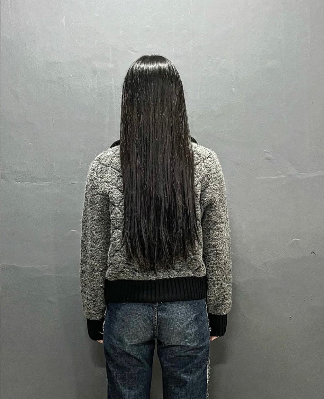 메리노 울 x 모헤어 x 폴리 하이넥 투웨이 집업 재킷 상품이미지3