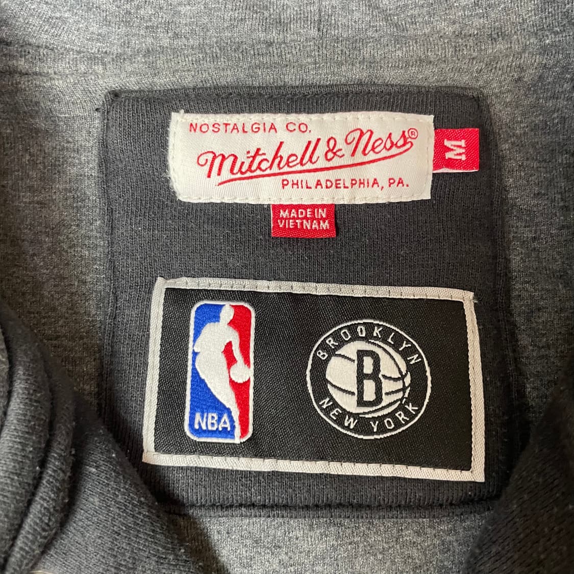 미첼엔드네스 브루클린넷츠 그레이 후드 바시티 자켓 M 상품이미지4