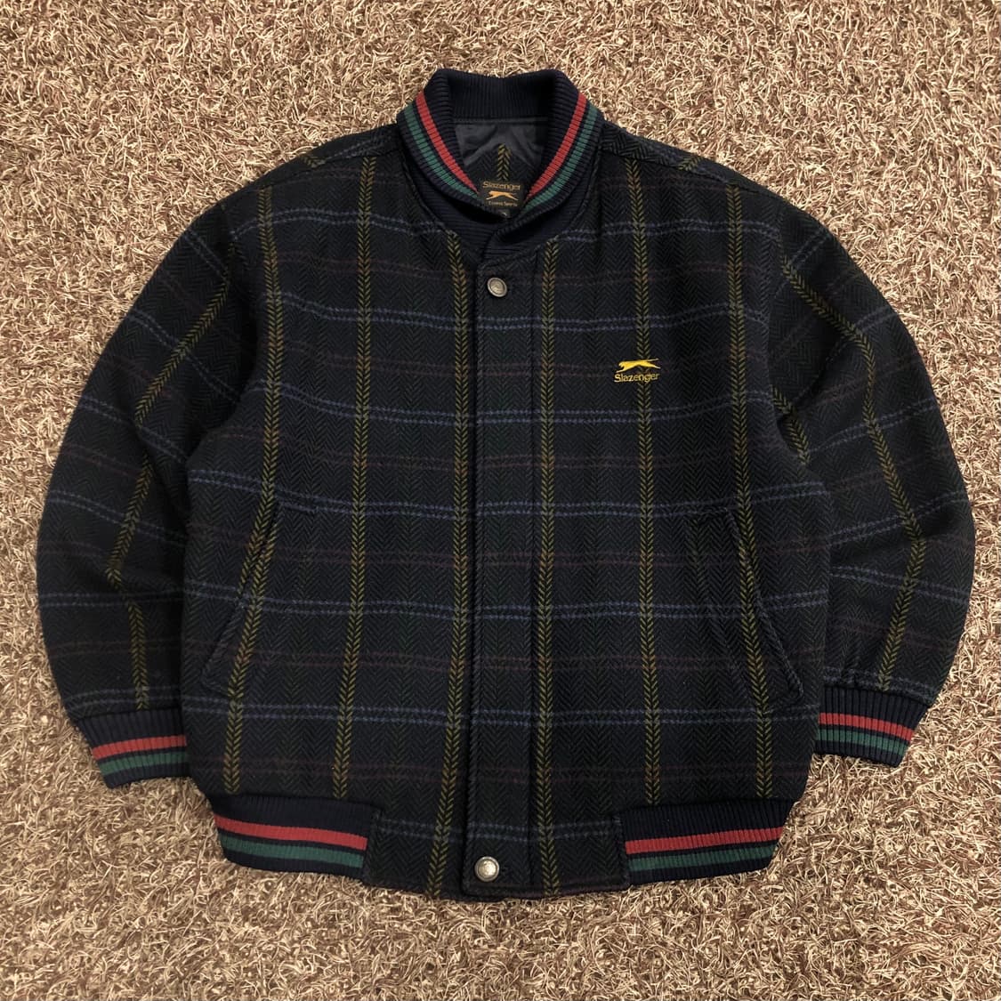 슬래진저 90s 울 체크 블루종 자켓 상품이미지1