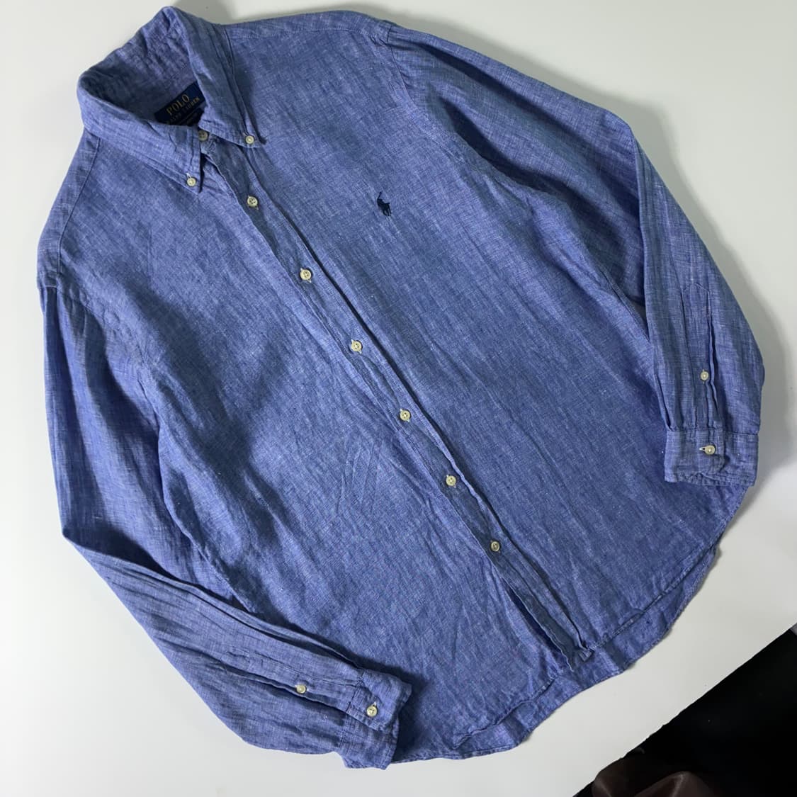 Polo  폴로 랄프로렌 신형 자수 린넨 블루 셔츠  상품이미지2