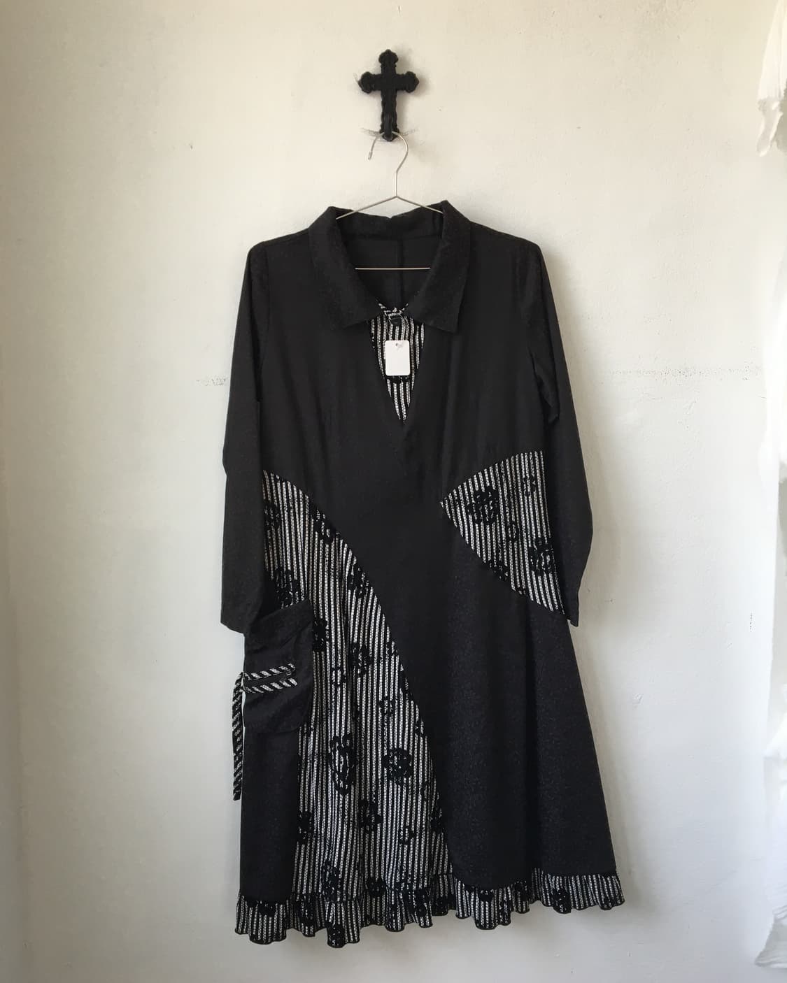 Stripe flower pattern layered one piece 상품이미지2