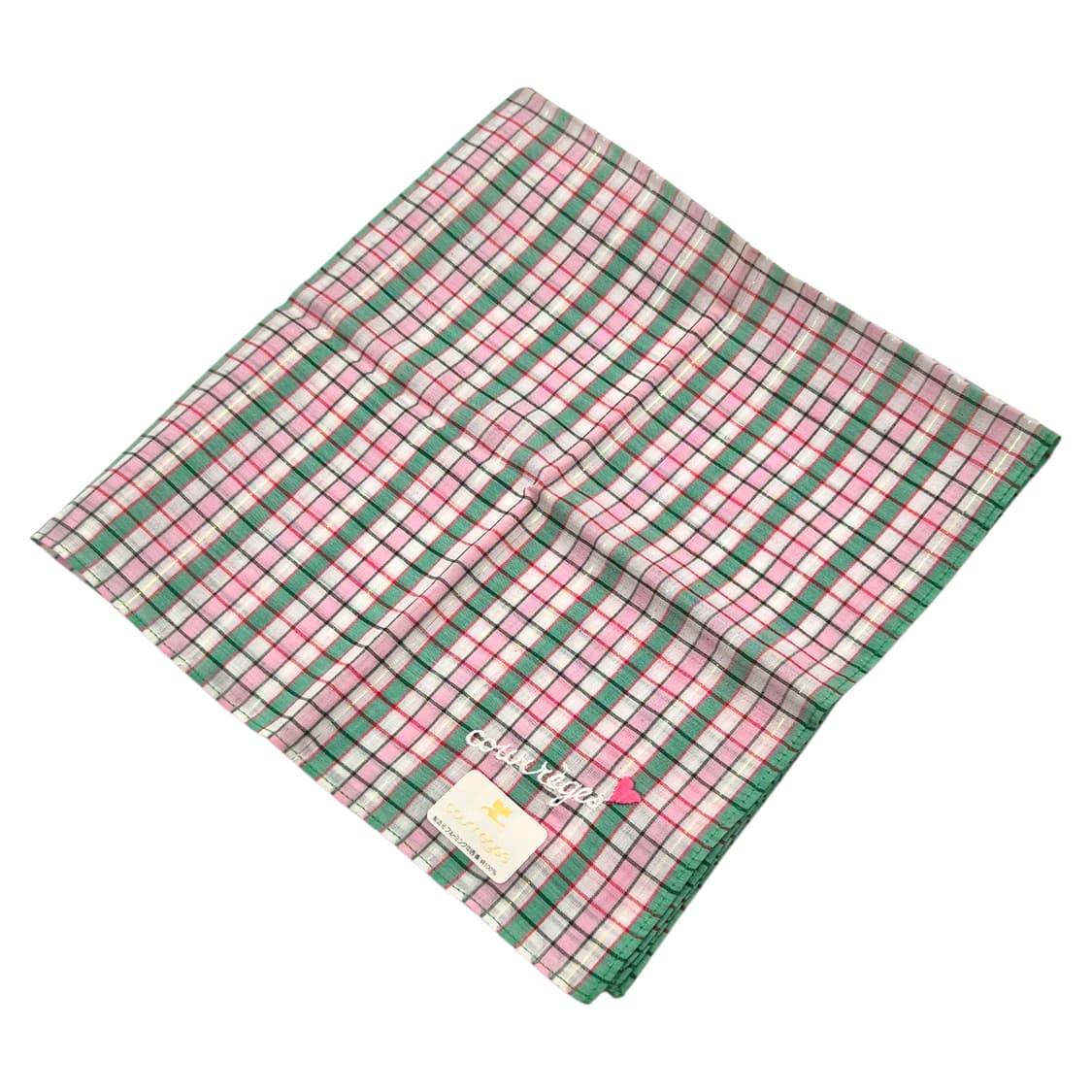 90s 꾸레쥬 레트로 타탄 체크 패브릭 손수건 상품이미지2