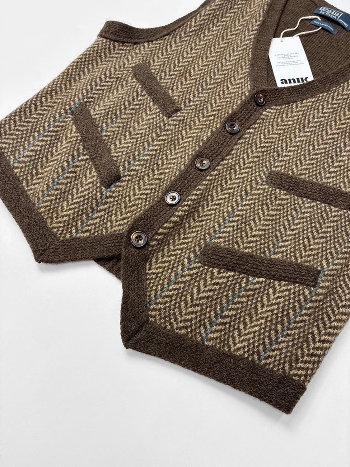 폴로 랄프로렌 00s 헤링본 램스울 니트 조끼 PN5132 상품이미지3