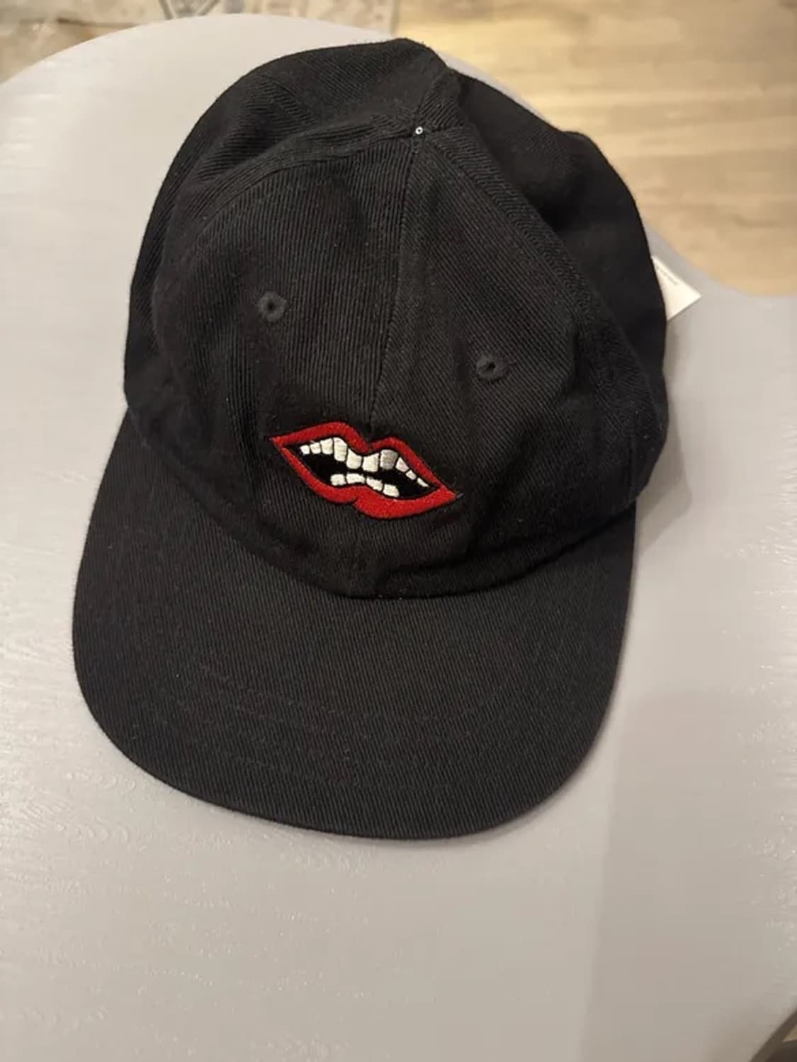 크롬하츠 매티 보이 참퍼 레더 스트랩백 햇 블랙 상품이미지2