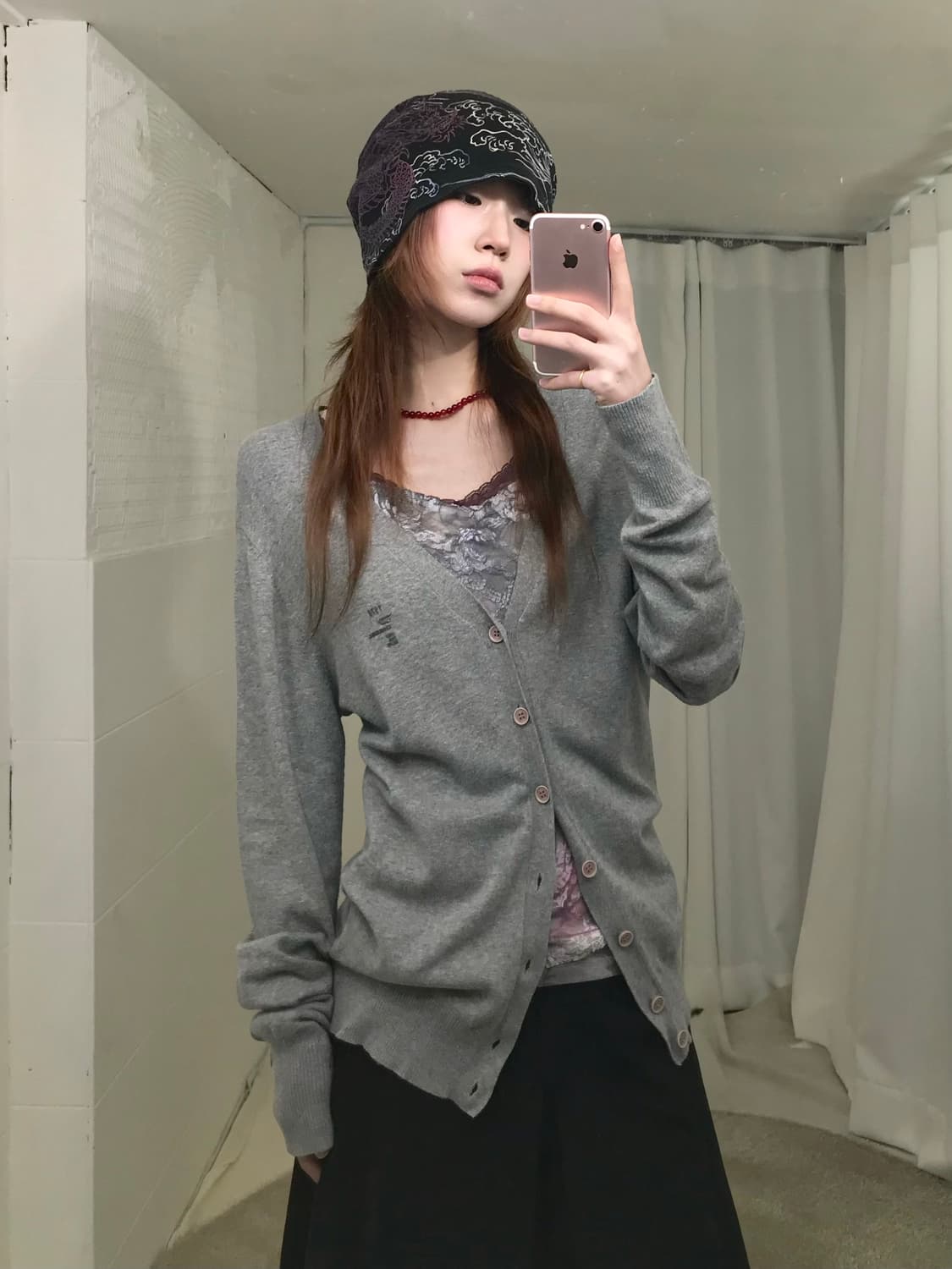 디젤 라이트 그레이 버튼 가디건 상품이미지3