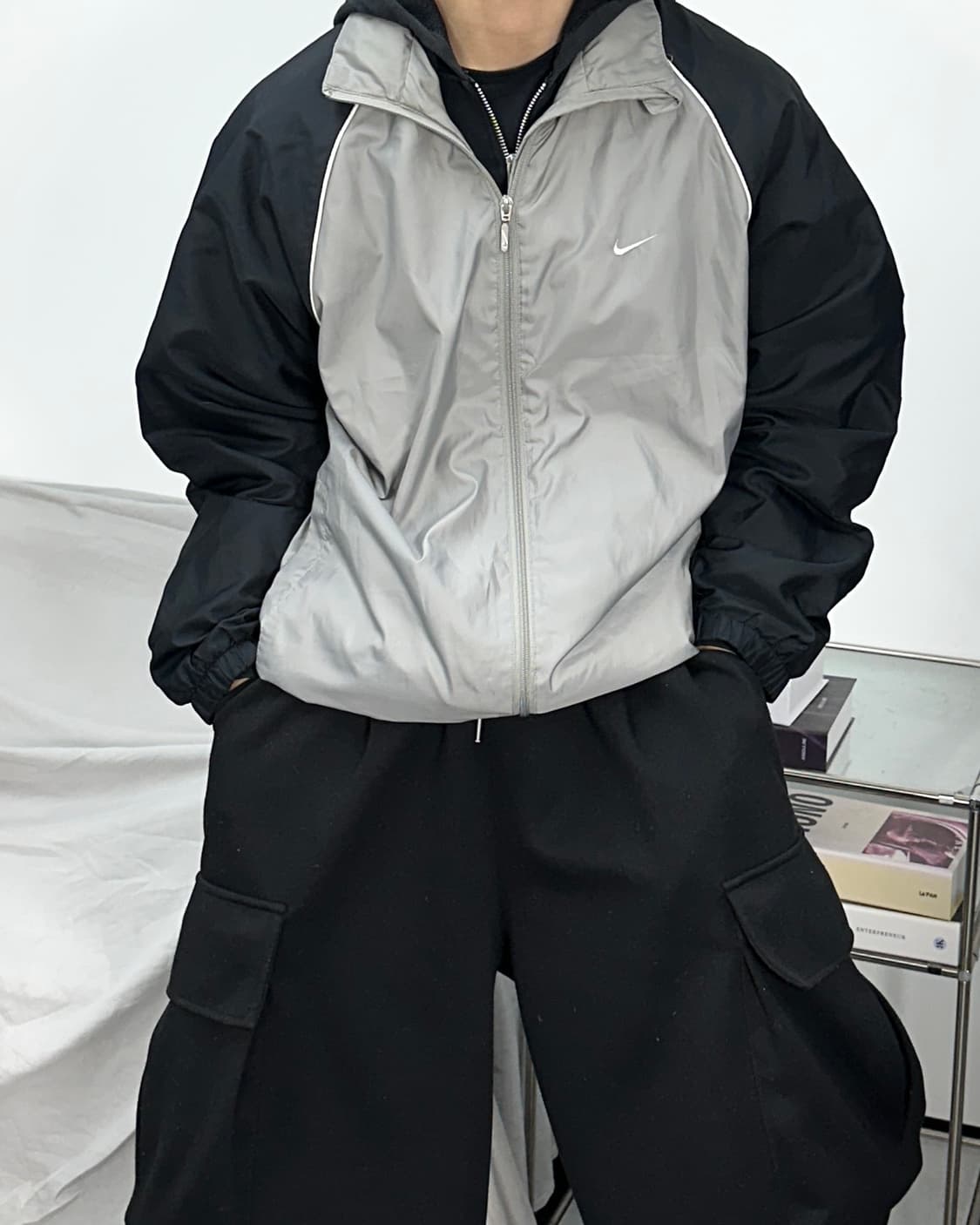 나이키 00s 블랙 그레이 바람막이 XL 상품이미지1