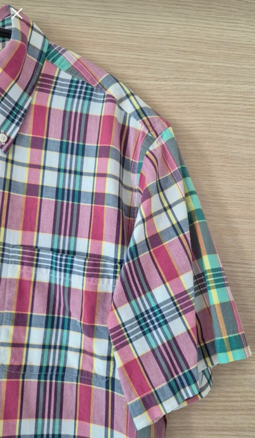 브룩스브라더스 반팔 체크 버튼다운 슬림핏 마드라스 셔츠 상품이미지3