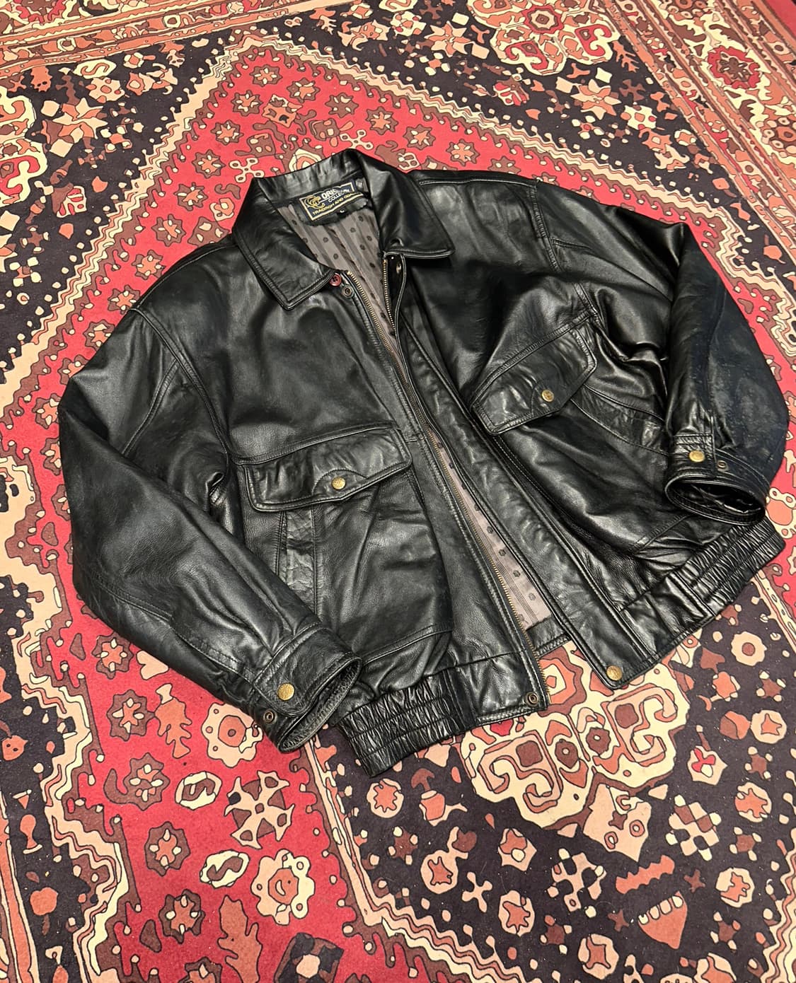 ( XL ) 가죽자켓 봄버자켓 레더자켓 항공점퍼 항공자켓 빈티지가죽 상품이미지2