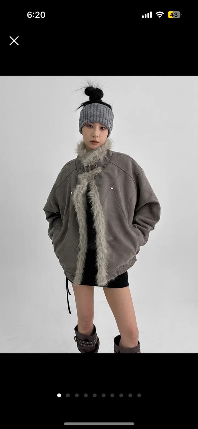 블랙업 캬롯 하이넥 퍼 패딩 무스탕 상품이미지1