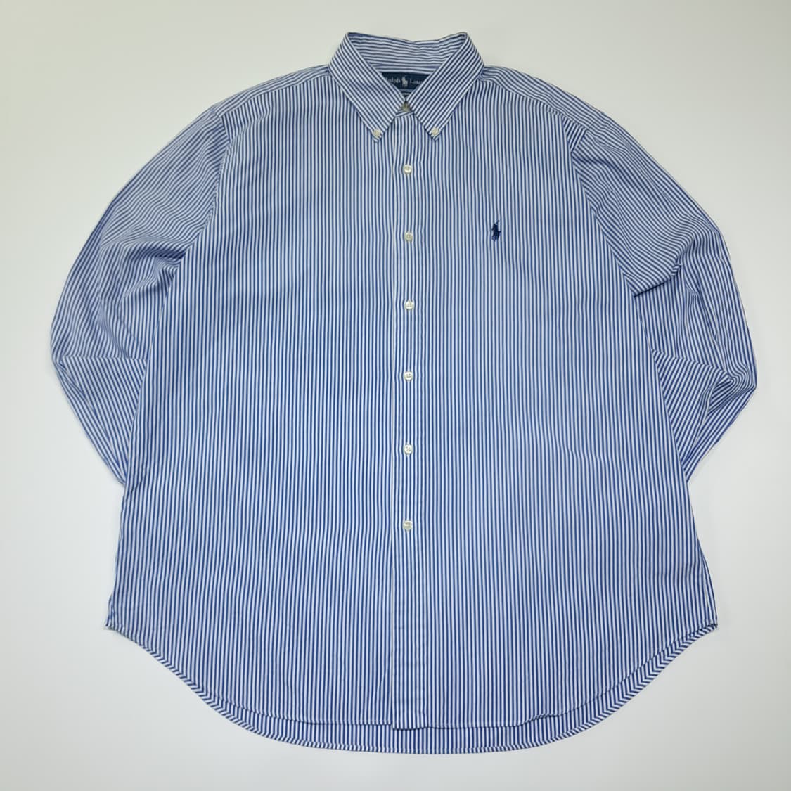 CL965 XL 폴로 90s 홍콩판 클래식핏 블루 스트라이프 셔츠 남방 상품이미지1