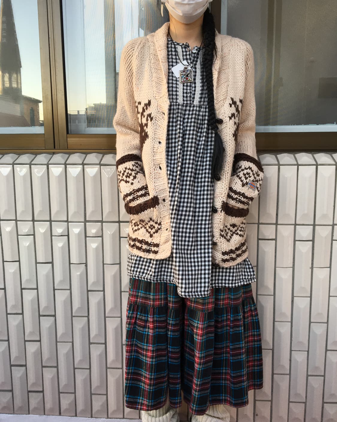 Dickies Nordic pattern knit cardigan 상품이미지6