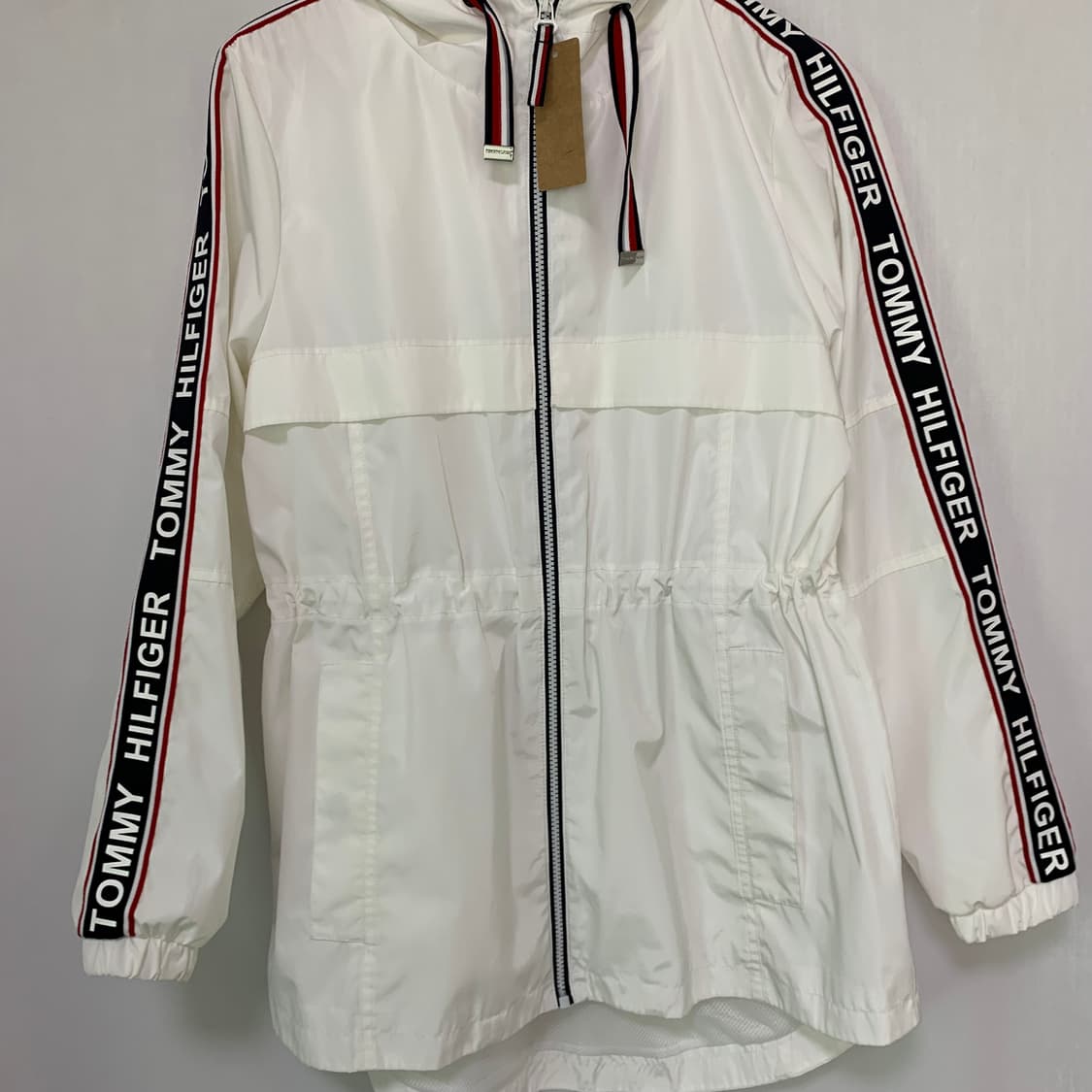 타미힐피거 셔링 화이트 바람막이 후드 자켓 빈티지 고프코어 상품이미지5