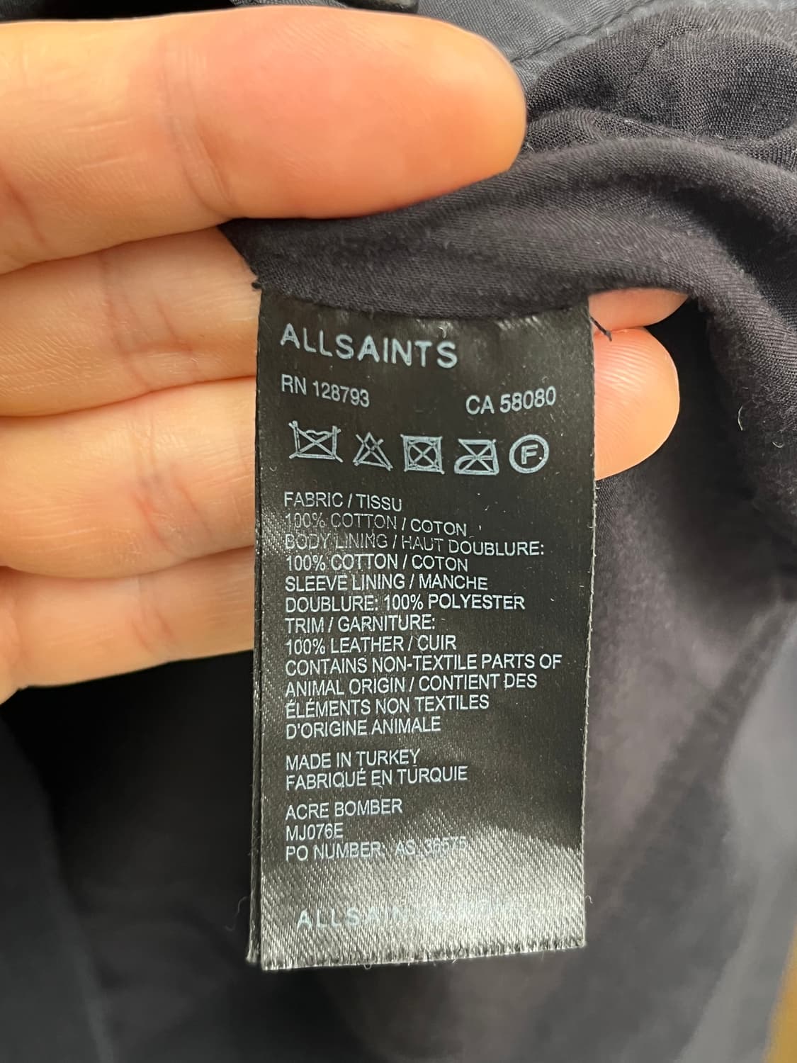 Allsaints 네이비 블루종 S 상품이미지3