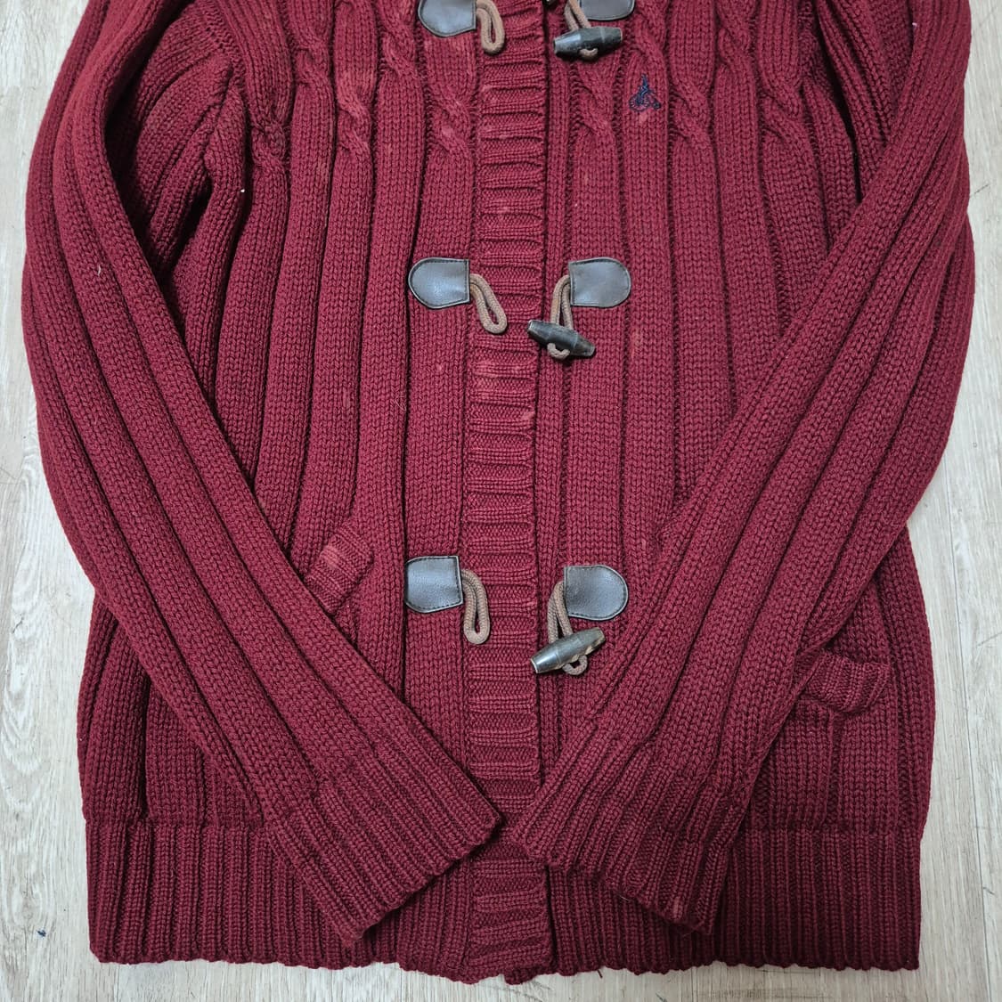 빈폴 떡볶이 꽈배기 니트 가디건 M(95) 상품이미지3