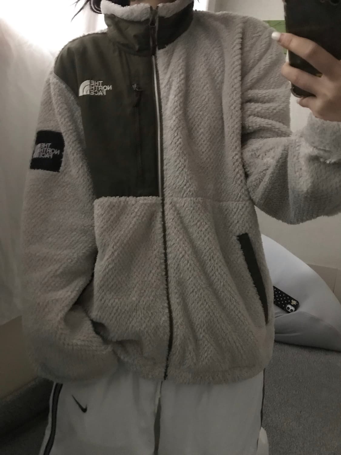 노페 카키 아이보리 후리스 상품이미지5