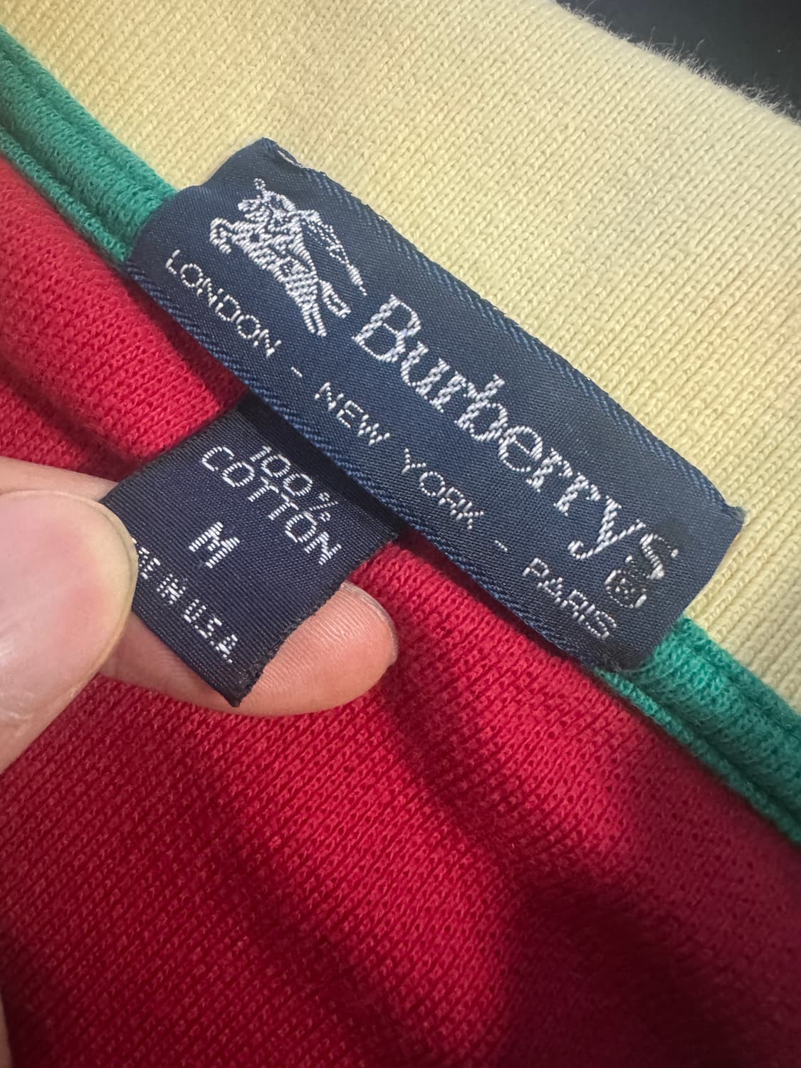 버버리 리메이크 커스텀 컬러 블룩 반팔 카라티 M 상품이미지3