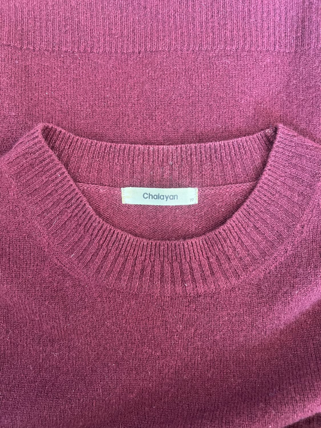 Chalayan 여성 버건디 캐시미어100니트 라운드니트 상품이미지5