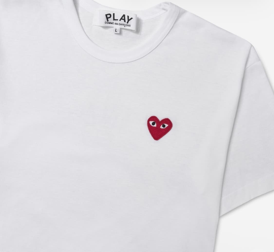 꼼데가르송 레드 와펜 반팔 화이트 M 상품이미지3