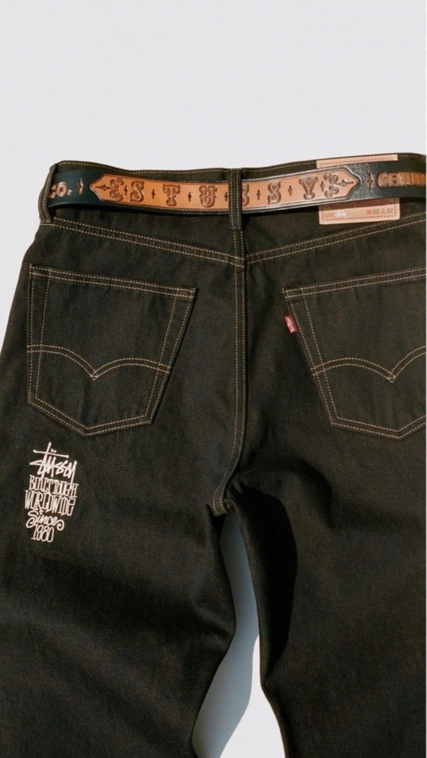 스투시 x 리바이스 크리스피 린스 568 진 블랙 32x32 사이즈 상품이미지1