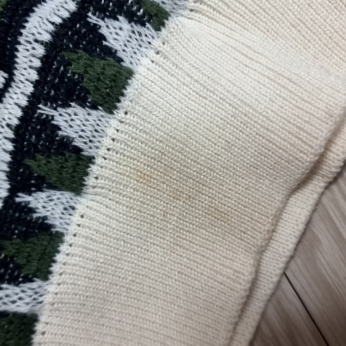 WIX CLUB 빈티지 패턴 니트 그린/아이보리(100,105) 상품이미지4