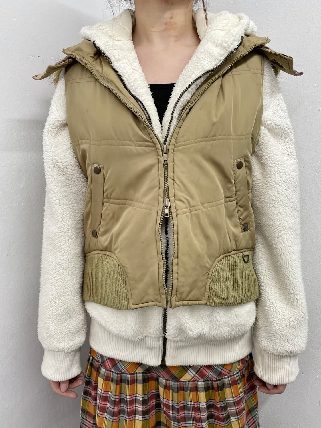 크림 보글 후드집업 상품이미지4