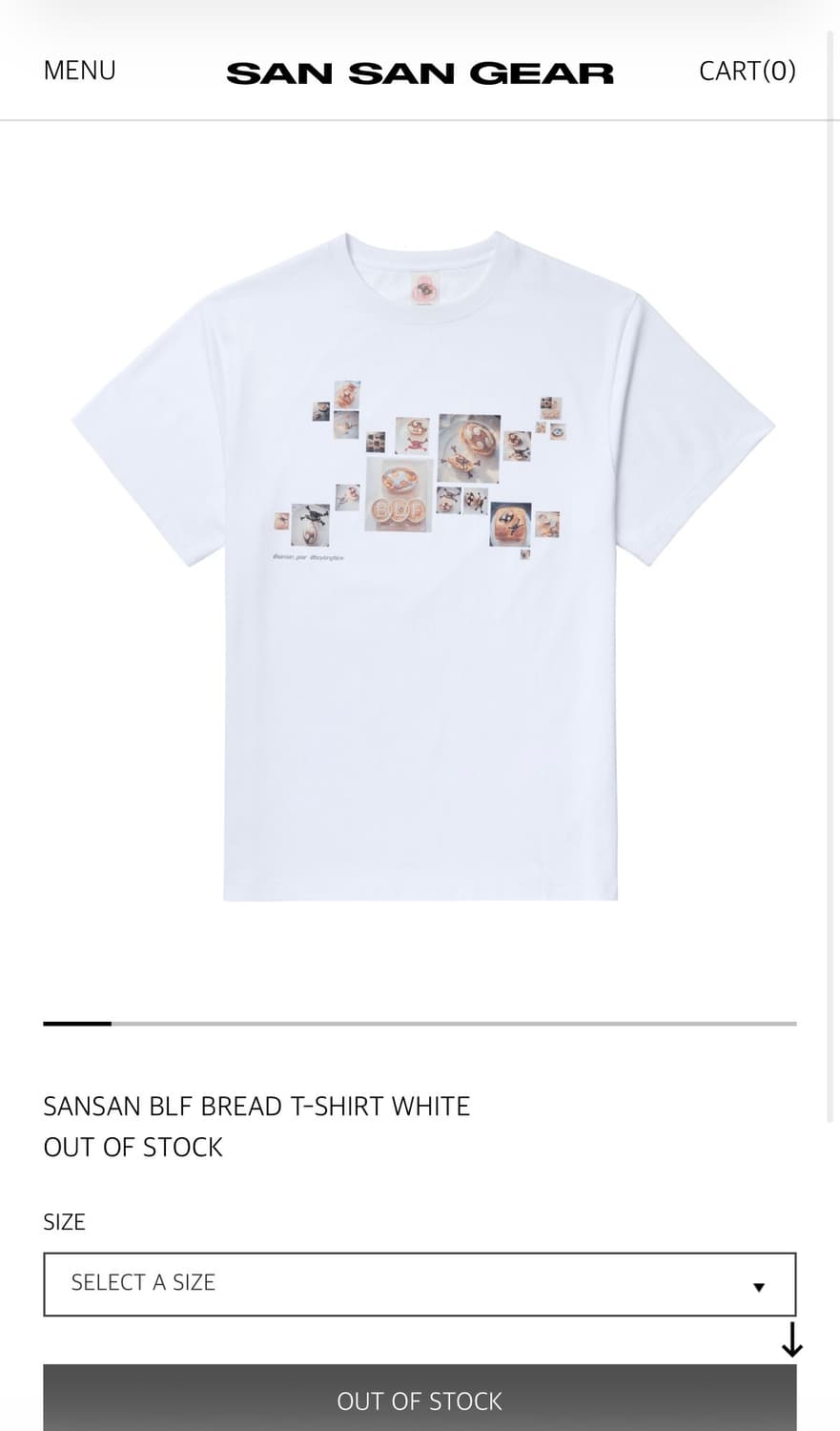 [2]산산기어 blf bread t-shirt white 반팔 상품이미지1