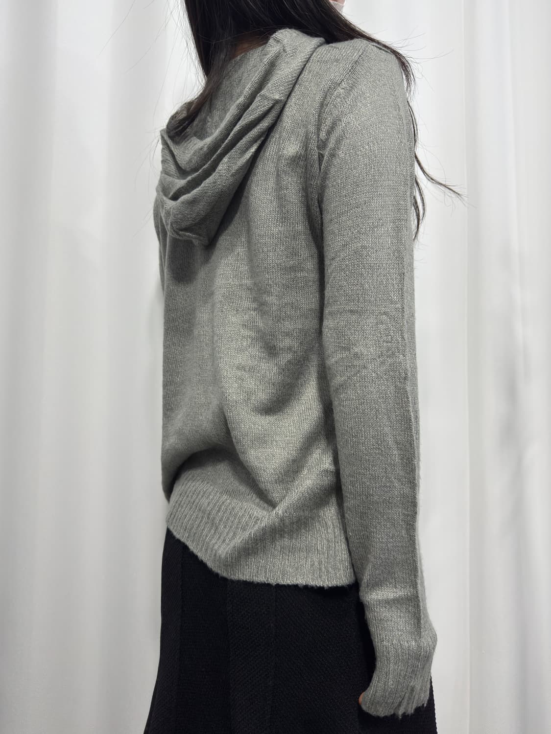 cute knit hood zipup 상품이미지3