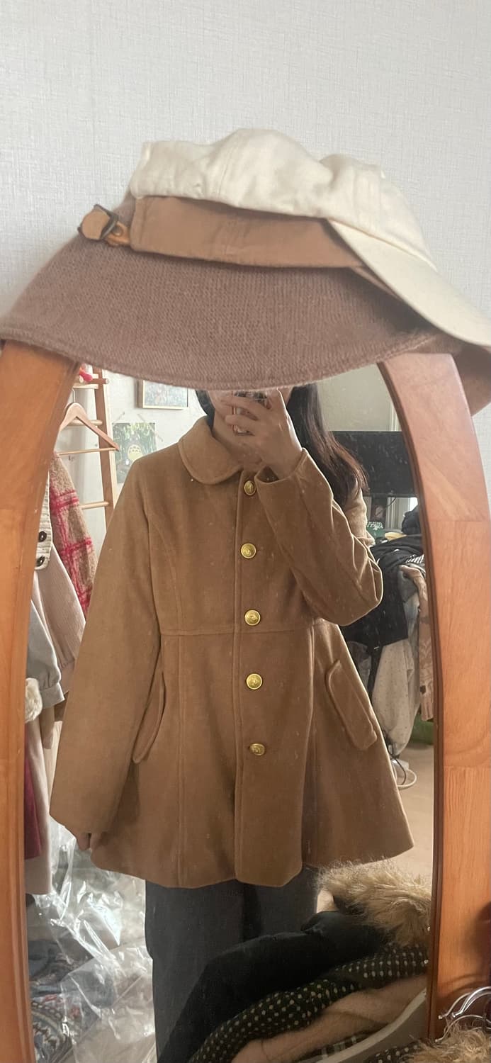 모리걸 빈티지 베이지 둥근 카라 코트💛🧡 상품이미지3