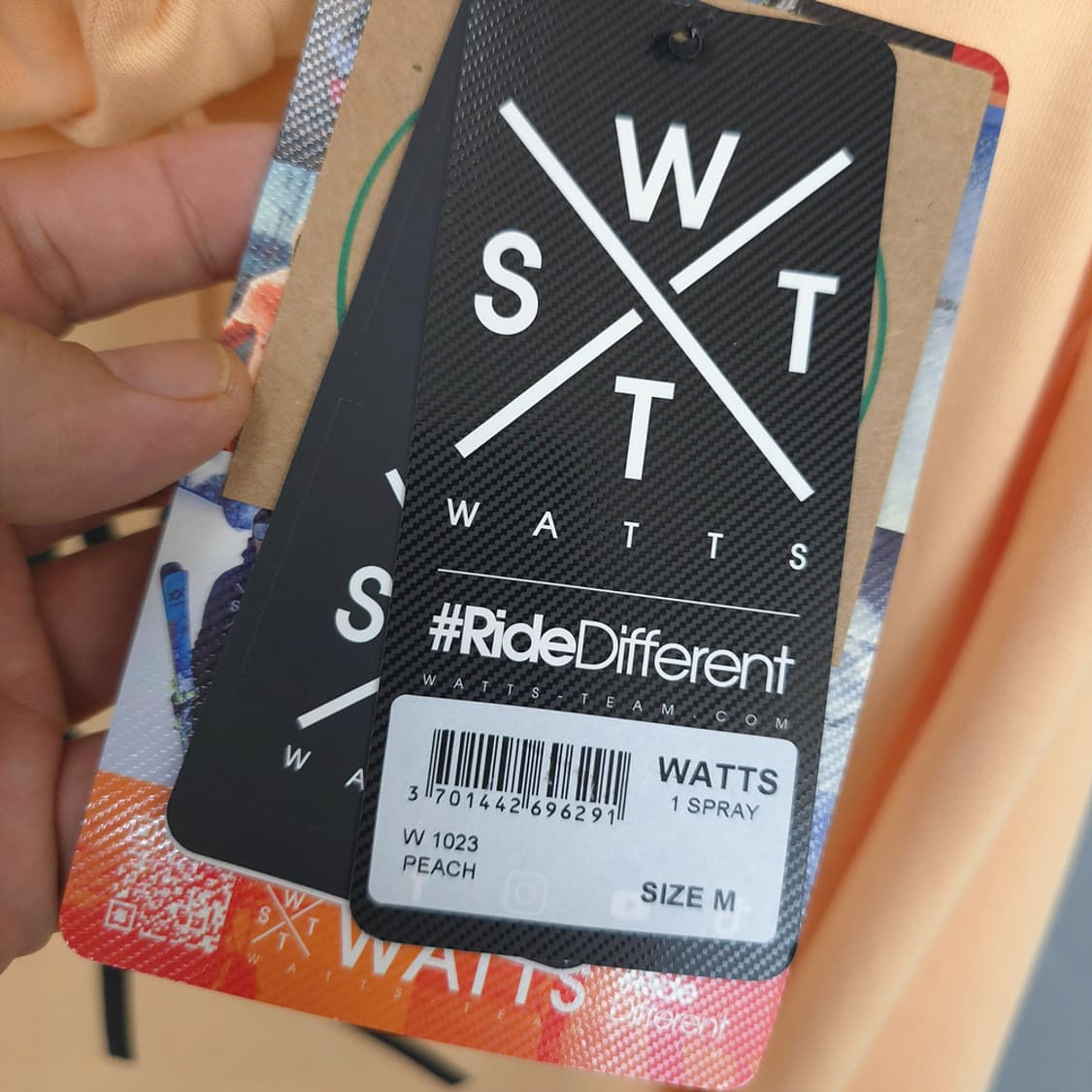 새제품)왓츠 WATTS 피치 컬러 로고 후디 M 상품이미지6