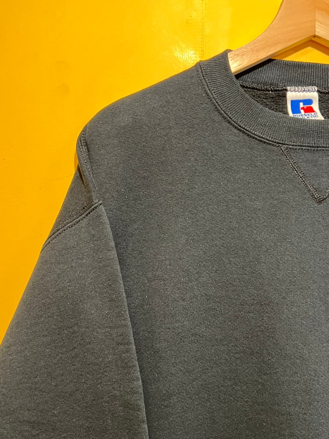 90's [L] 러셀 애슬레틱 USA 블랙 블랭크 USA 빈티지 맨투맨 상품이미지4